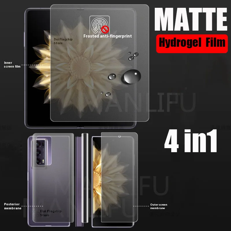 4 in 1 interner innerer äußerer Scharnieraufkleber, mattierter Hydrogel-TPU-Film für Honor Magic V3 V2, Vollbildschutz für Honor Magic Vs3