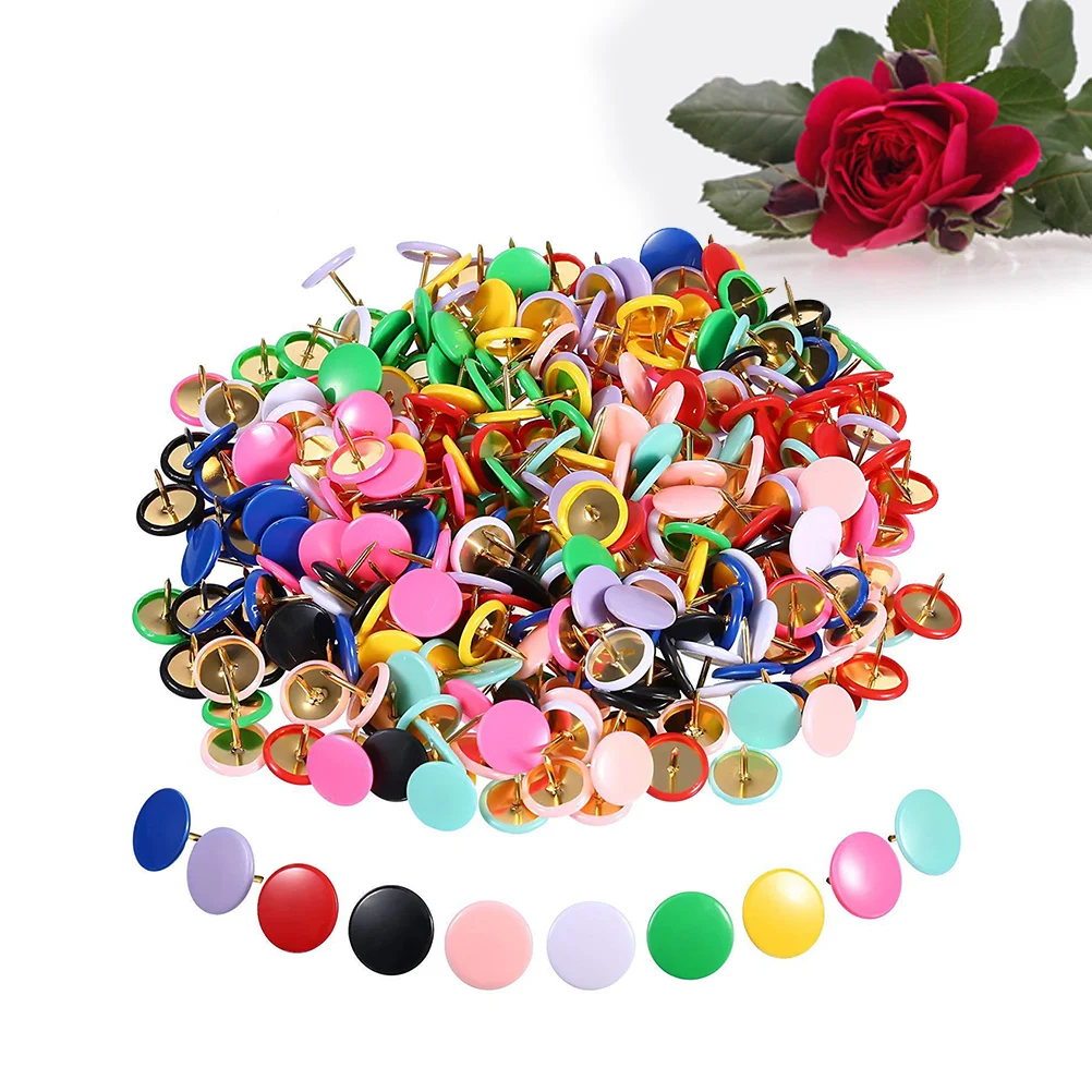 

300pcs Colorful Thumbtack Set Beautiful Thumbtack for Home School Office (10 Grid Package, 10 Color)
