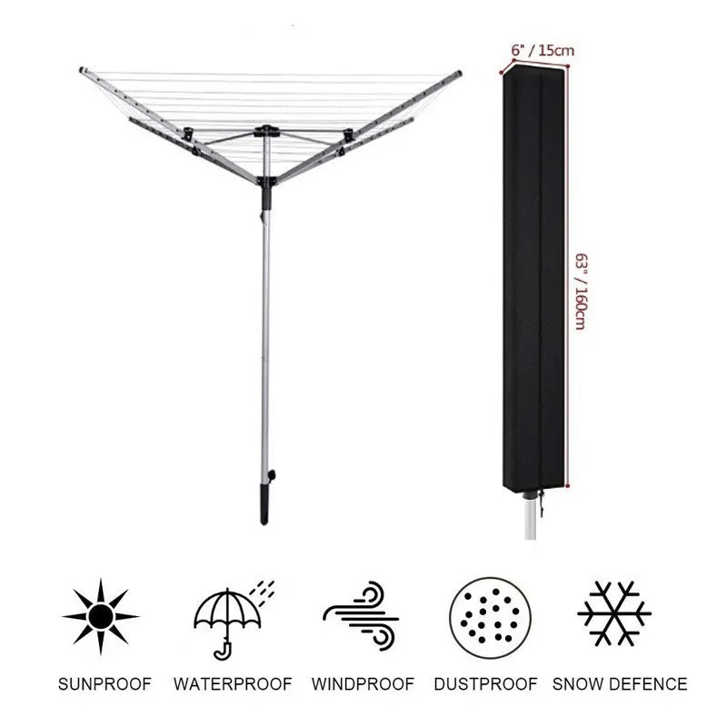 Oxford cloth outdoor clothes drying rod protective cover Dustproof waterproof cover revolving clothes drying rack