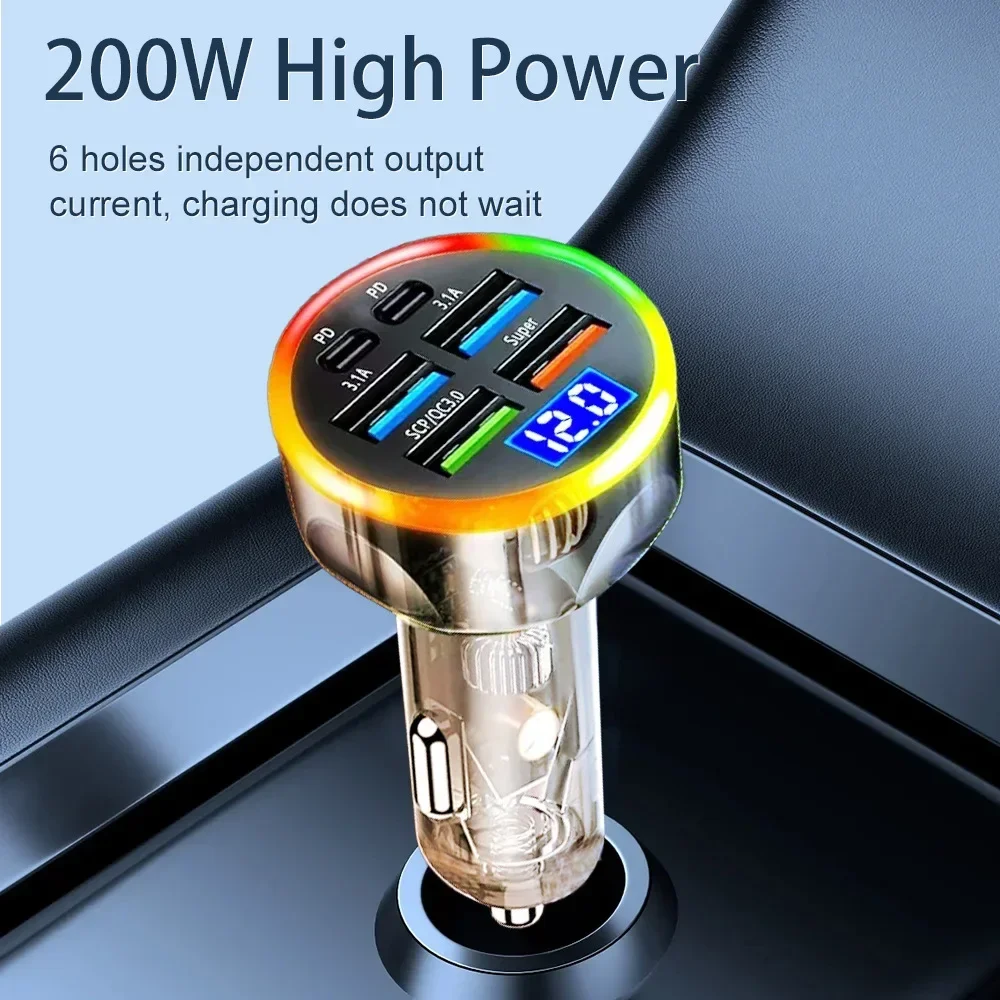 USB C Car Charger QC3.0 Fast Charging Car Phone Charger for Phone Samsung Xiaomi Quick Charge Car Cigarette Lighter