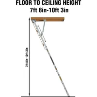 Aluminum Attic Ladder - Lightweight and Portable, 375-pound Capacity Convenient Access to Your Attic Fits 7'8"-10'3" Ceiling 2