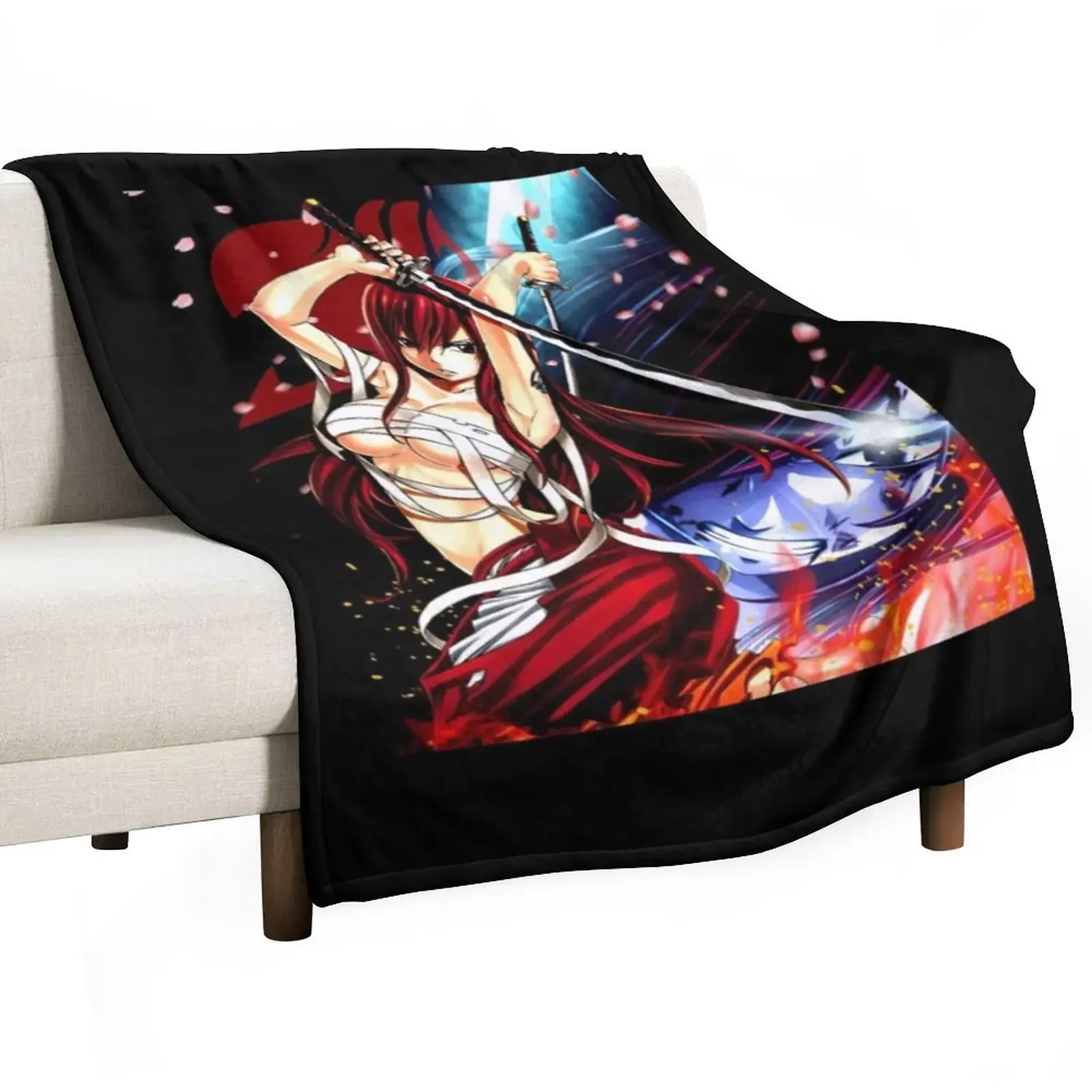 Swordswomen Erza Throw Blanket Giant Sofa Thermals For Travel Sofa Quilt Blankets