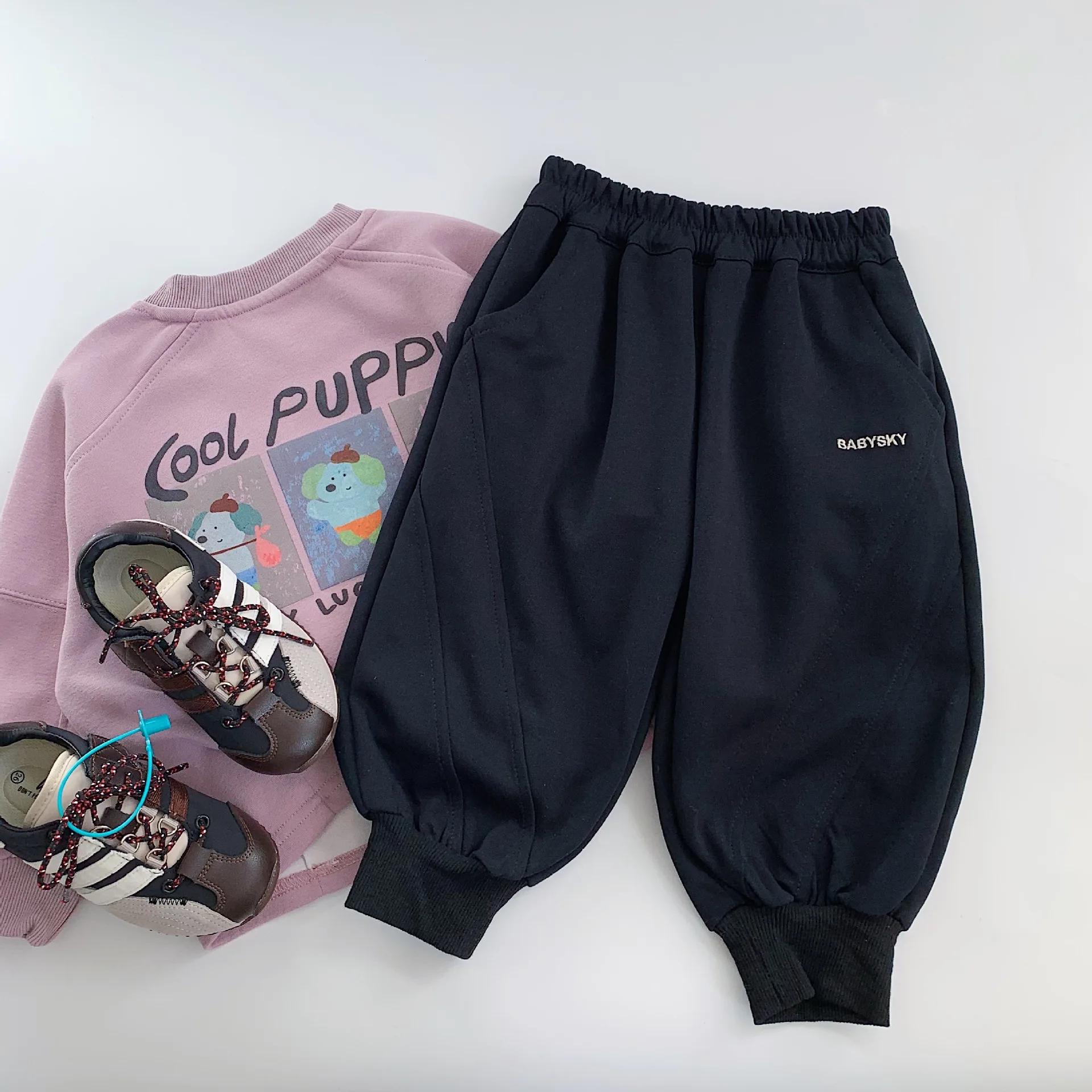 Children Clothes Kids Casual Pants Spring Boys Simple Korean Style Letter Embroidery Girls New Fashionable Simple Pants