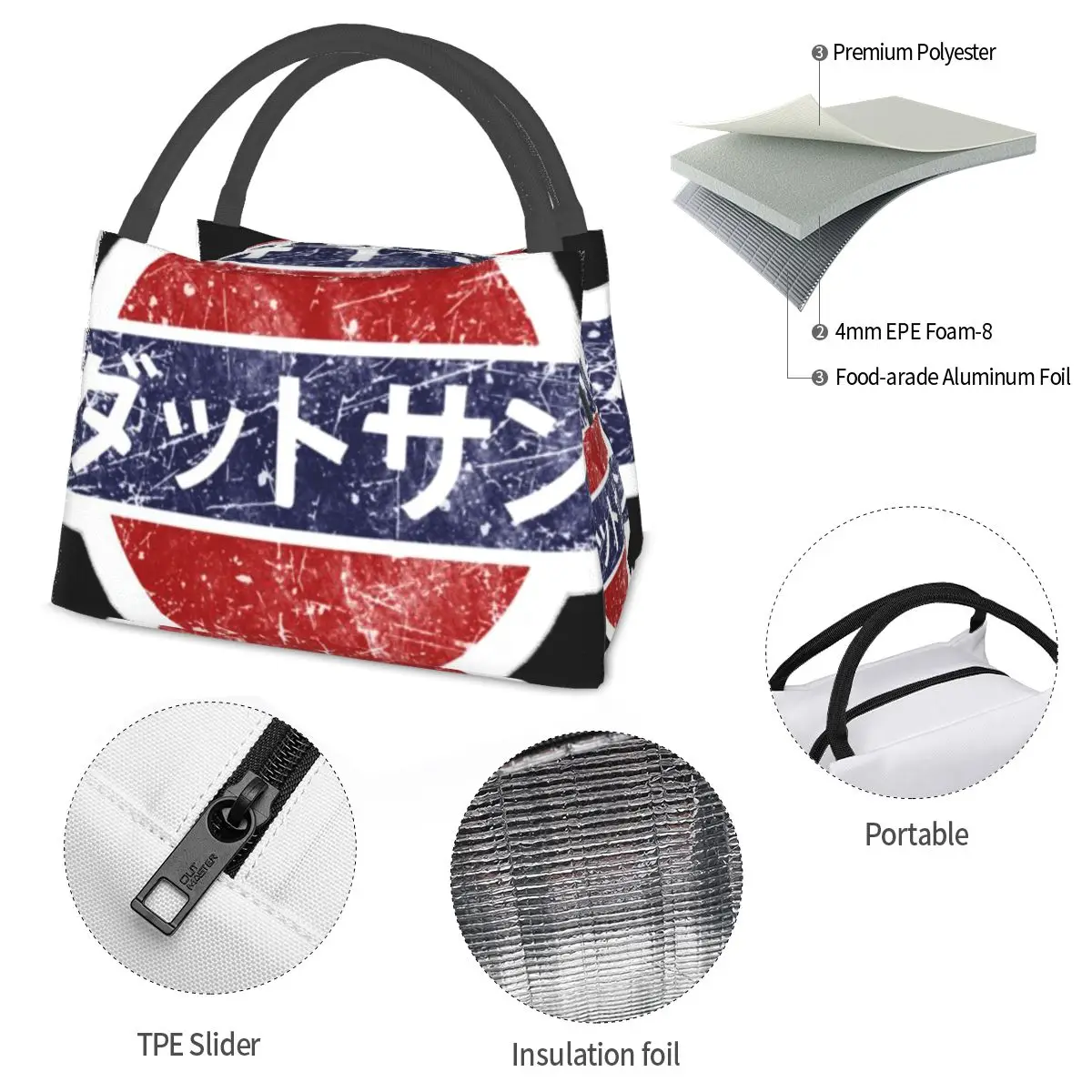 Datsun Vintage Japanese Car Portable insulation bag for Cooler Thermal Food Office Pinic Container