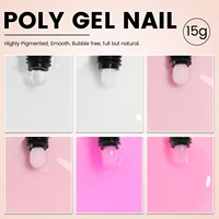 Poly Extension Gel Nail Kit White Pink Builder Nail Gel Kit With Slip Solution Dual Nail forms for Poly Gel Nail Starter Kit 2