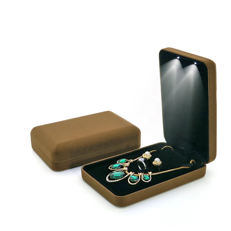 Luxury LED Velvet Jewelry Box – Elegant Organizer Case for Rings, Necklaces, Earrings, ... - SKU LJB17001 - UGI Packaging