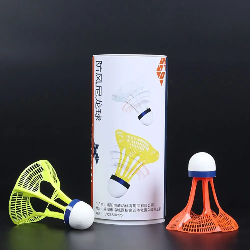 Badminton Shuttlecock Badminton Ball 3PCS Nylon Stable Multicolor Sport Supplies Wind Resistance Shuttlecock Ball Windproof Badminton Training Accessoires