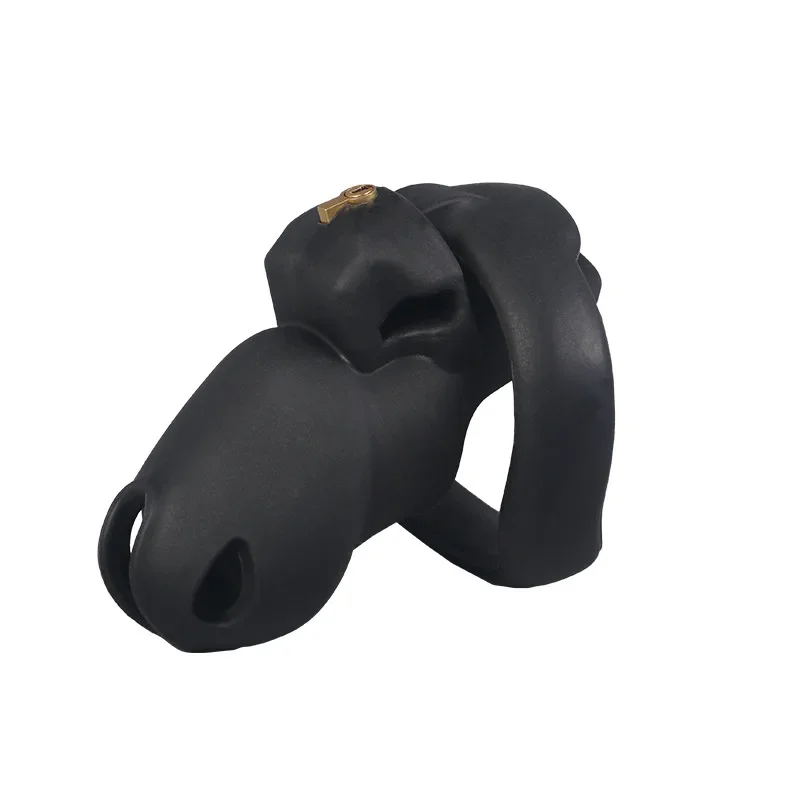 Male Cock Lock Silicone Chastity Cage With 5 Penis Rings Sex Toys For Sissy Men Femboy Stretcher BDSM Gay Er penis chastity cage chastity lock sex toy chastity cage accessory