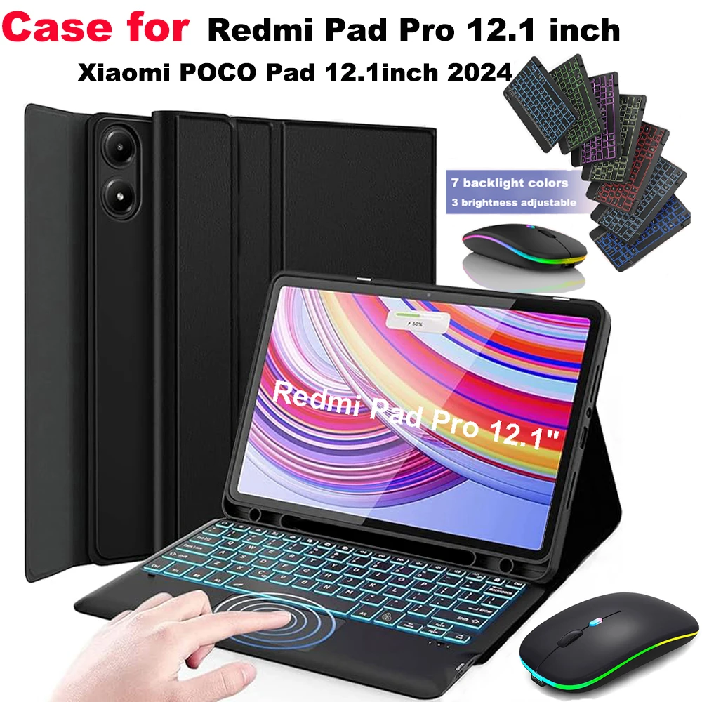 Redmi Pad Pro 本体 キーボード 専用キーボードカバー Amazon.com: Lemore for Redmi Pad Pro Keyboard with Case and Mouse