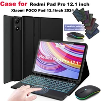 For Xiaomi Redmi Pad Pro 12.1 Inch Case, Keyboard Cover for Xiaomi POCO Pad 12.1 Inch 2024