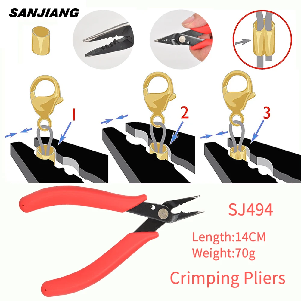 Jewelry Crimping Pliers For Making Tips Tool Tweezers Crimp Nose Pliers