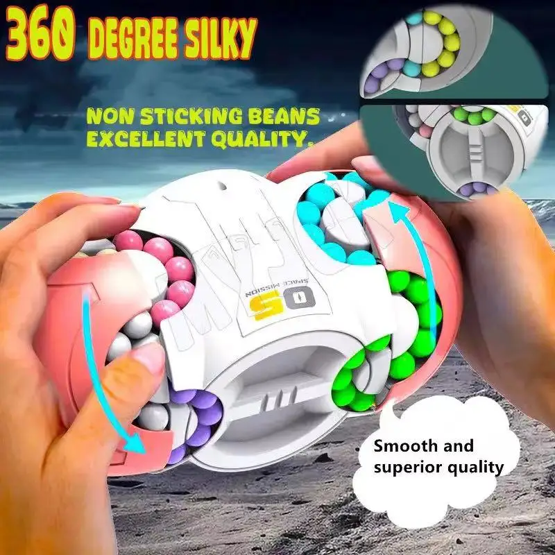 Montessori 8-Sided Rotating Magic Bean Fidget Cube Toys Learning Education Brain Teaser Game Relief Stress Kids Boy Girl Gift 5
