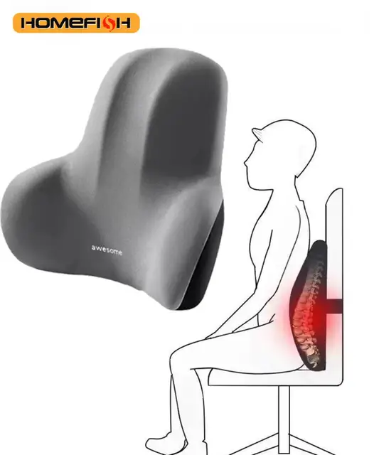 Coussin de dossier lombaire en mousse à mémoire de forme, pour chaises de jeu de bureau et Support de taille post-partum, oreiller multifonctionnel anti-douleur 3