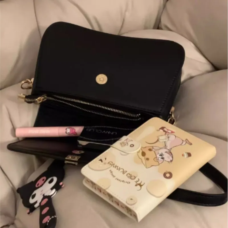 Retro Chain Black Handbag Women Leather Large Capacity Shoulder Bags Ladies Fashion High End Minimalist Commuter Crossbody Bag