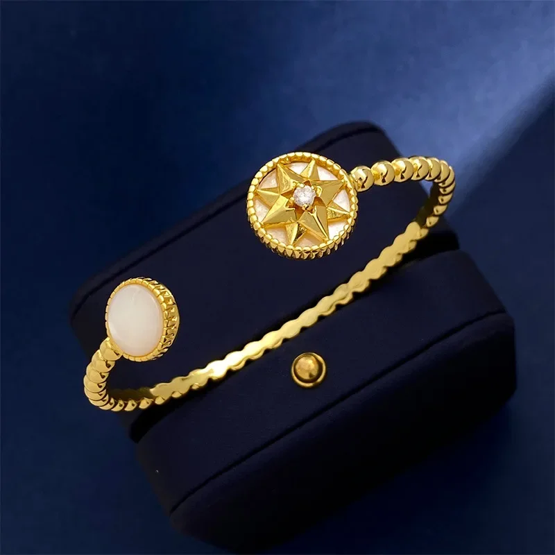 

Hot Selling 925 Sterling Silver Jewelry Women's Compass Eight-pointed Star Charm Bracelet Bracelet Couple Gift