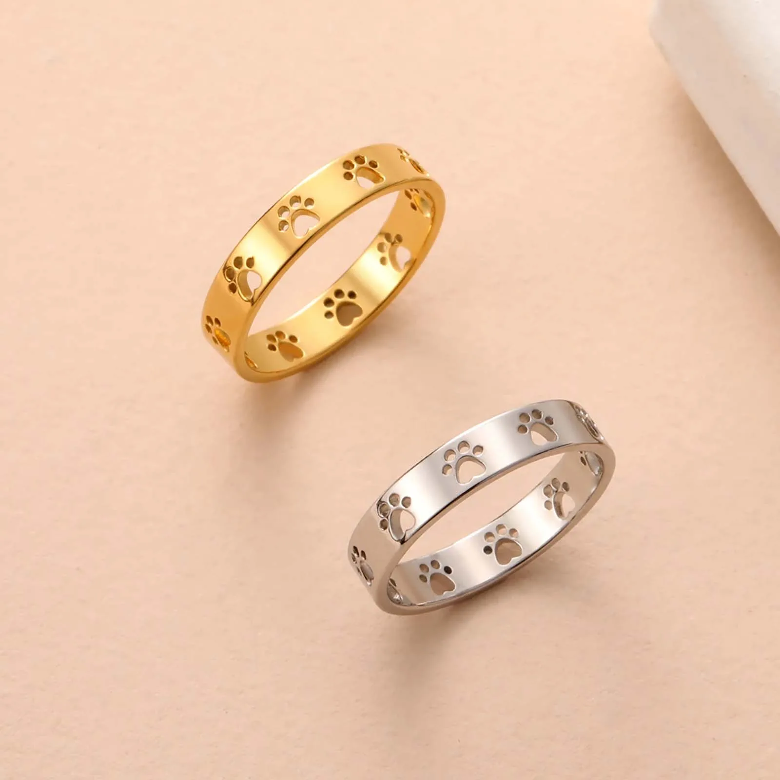 Stainless Steel cat paw ring