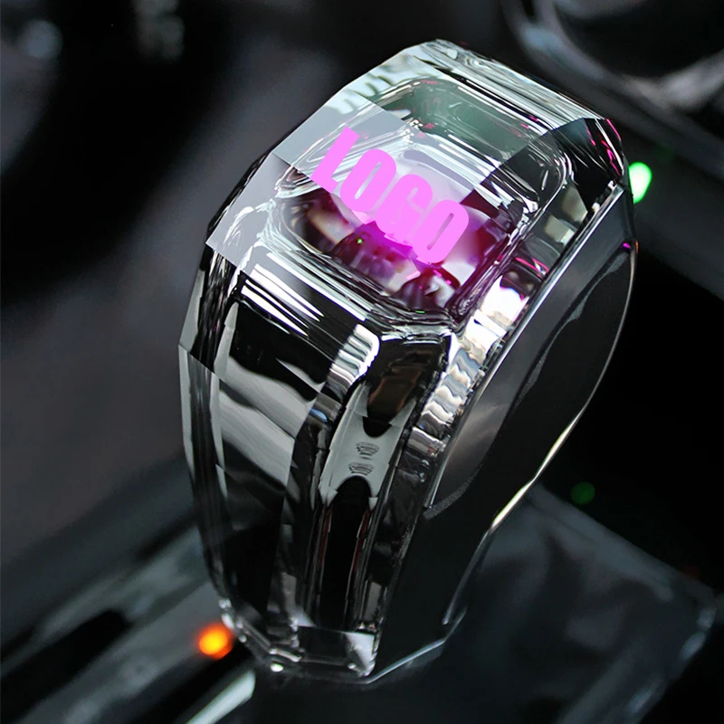 

Customized logo crystal gear knob with light illuminated shifter head modified gear lever for Infiniti Q50L Q60 QX80 Q70L