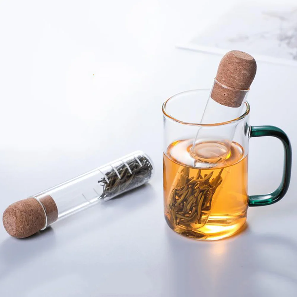Home Glass Tea Infuser Empty Bottle Mini Transparent Tea Strainer Cork