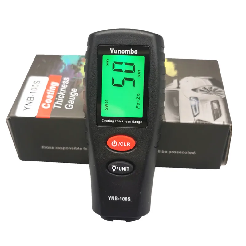 Yunombo Thickness Meter Car Paint Thickness Tester Coating Gauge Digital Backlight LCD Film New Version paint coating meter paint thickness gauge thickness gauge