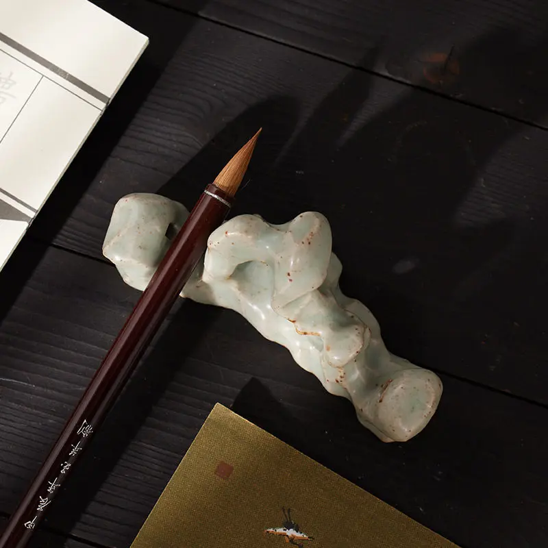 세라믹 펜 홀더 중국 서예 쓰기 그림 붓 홀더 고대 스타일 붓 받침대 장식품 문구 용품