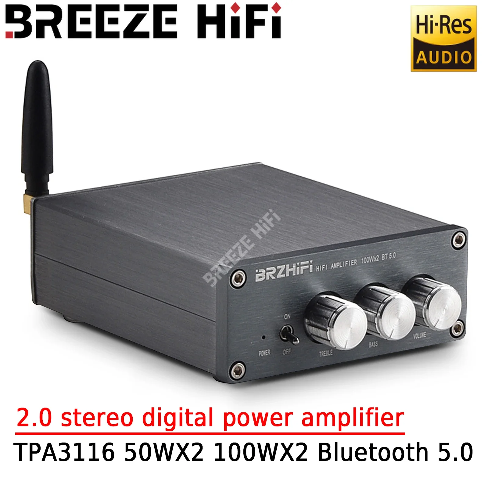

Цифровой стерео усилитель BREEZE HIFI Fever Level 2,0 TPA3116 50WX2 100WX2 Bluetooth 5,0 домашний усилитель мощности