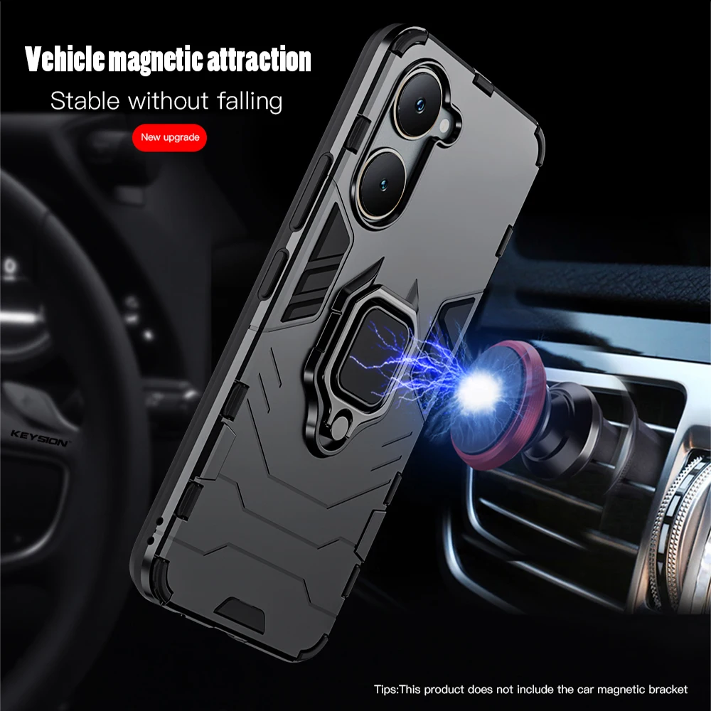 Shockproof Armor Case with Silicone+PC Ring Stand Holder – KEYSION