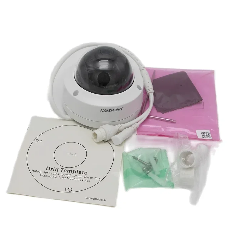 Hikvision AcuSense 야외 파손 돔 IP 카메라, POE IR 30m 내장 마이크, AcuSense IK10 파손 방지 돔 네트워크 카메라, 4K 8MP