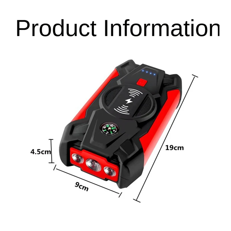 12V 600A Car Jump Starter Emergency Battery Booster Auto Starter USB  Battery Charging with LED Flashlight Starting PowerBank - AliExpress