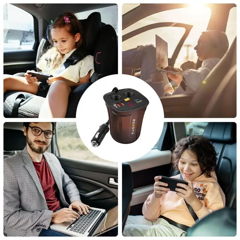 Autolader met USB-C kabel en USB-poort € 11,95