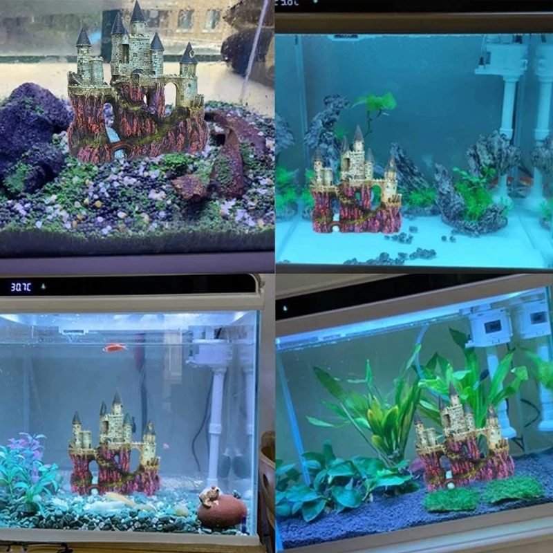 Aquarium Resin Castle Decoration Stone Cave Fish for Tank Accessories for Betta