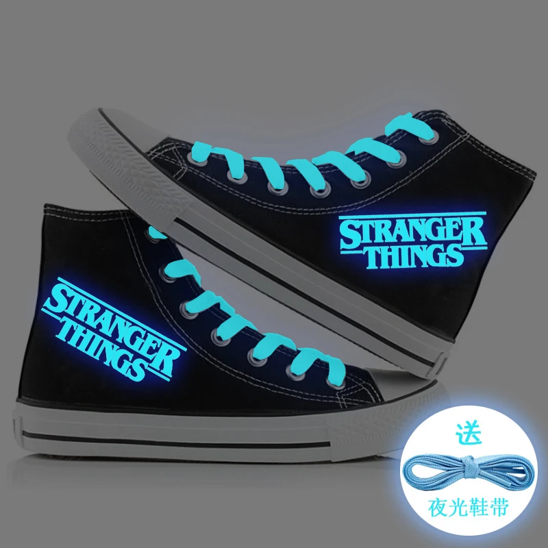 monigote de nieve Seducir Majestuoso Stranger Things Eleven Dustin zapatos luminosos de lona para hombre,  calzado plano transpirable informal, Unisex| | - AliExpress