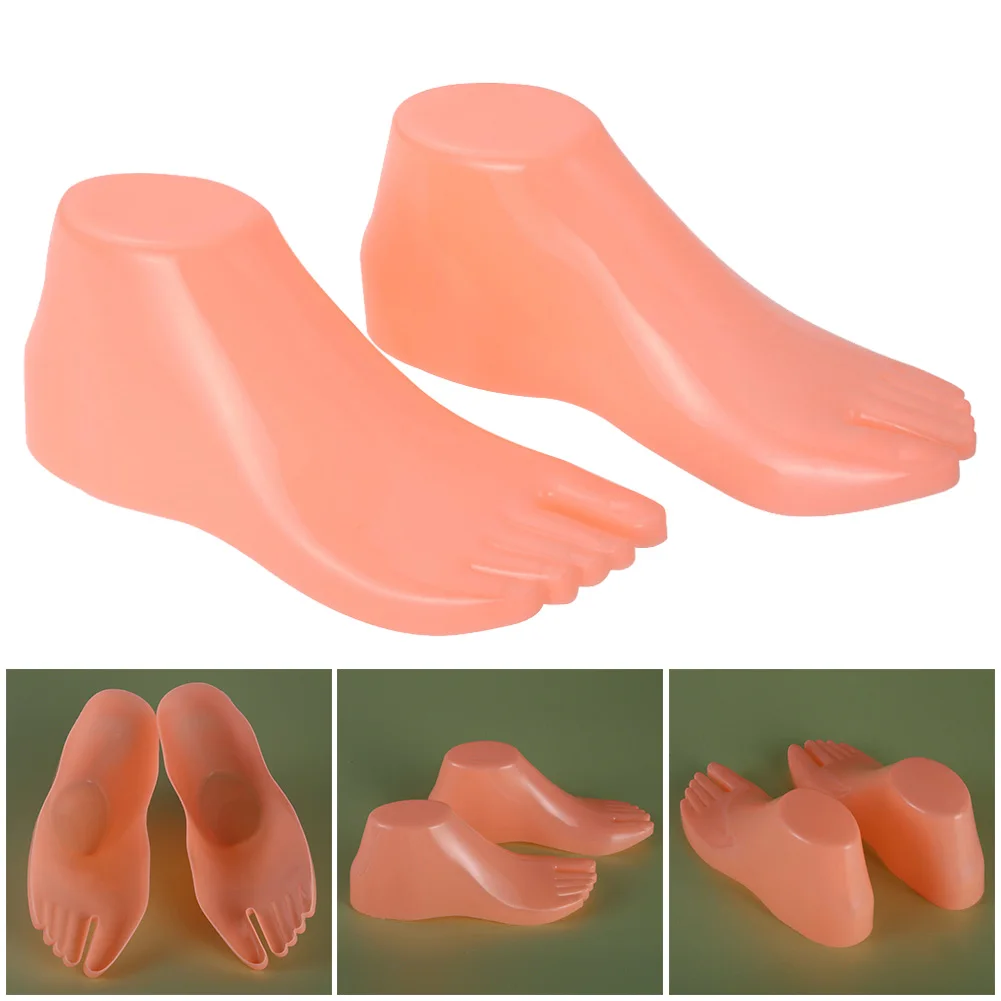 Modelo de pie de plástico duro para rellenar zapatos, maniquí de PVC de uso repetido, herramientas de extensión de calzado, 22x7,6x8,5 cm, 1 par