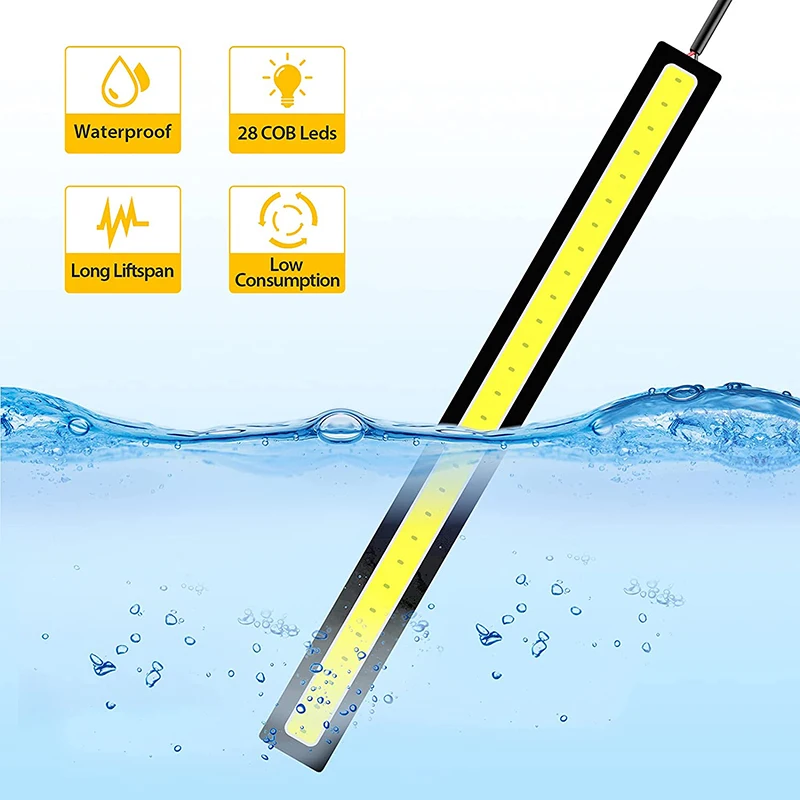 รูปสินค้า ไฟ LED COB DRL 17 ซม. สีขาว แผงอลูมิเนียม สำหรับรถยนต์