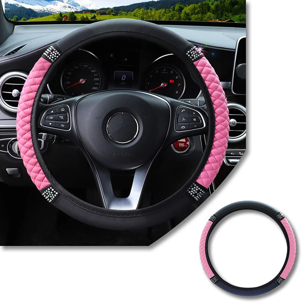 High End Fashion Women Car Diamond Storage Box Rearviwe Mirror Pendant Steering  Wheel Cover Car Interior Decorations - Steering Covers - AliExpress