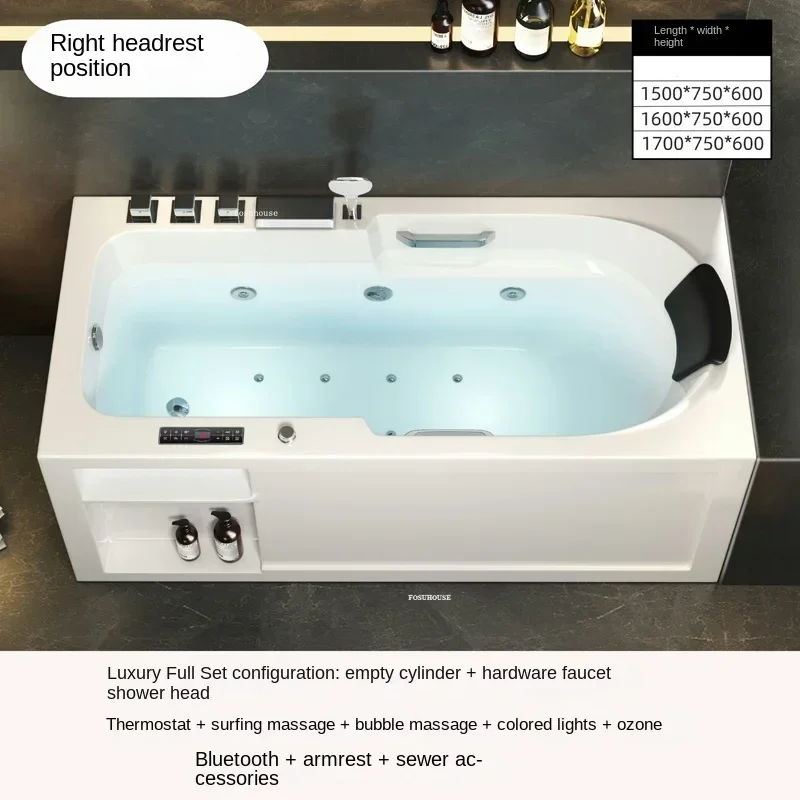 Acrylic Tub Home Bathroom Surf Massage Adult Bathtub Small Apartment Independent Constant Temperature Portable Tubs For Bathing 6