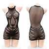 Sexy Tiger Printed Mesh Hollow Bodycon Mini Dress Women Underwear Role Play Fishing Net Dress Girls Nightclub Outfits Lingerie 1
