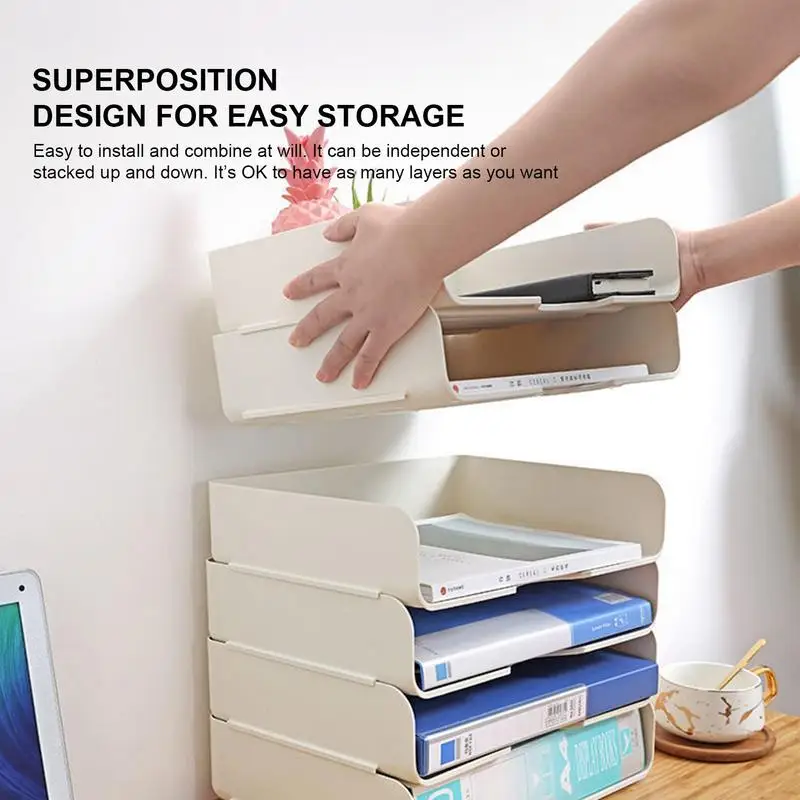 

Desk Paper Tray Multifunction Document Trays File Letter Holder Stationery Storage Waterproof Desk Organizer For A4 Paper