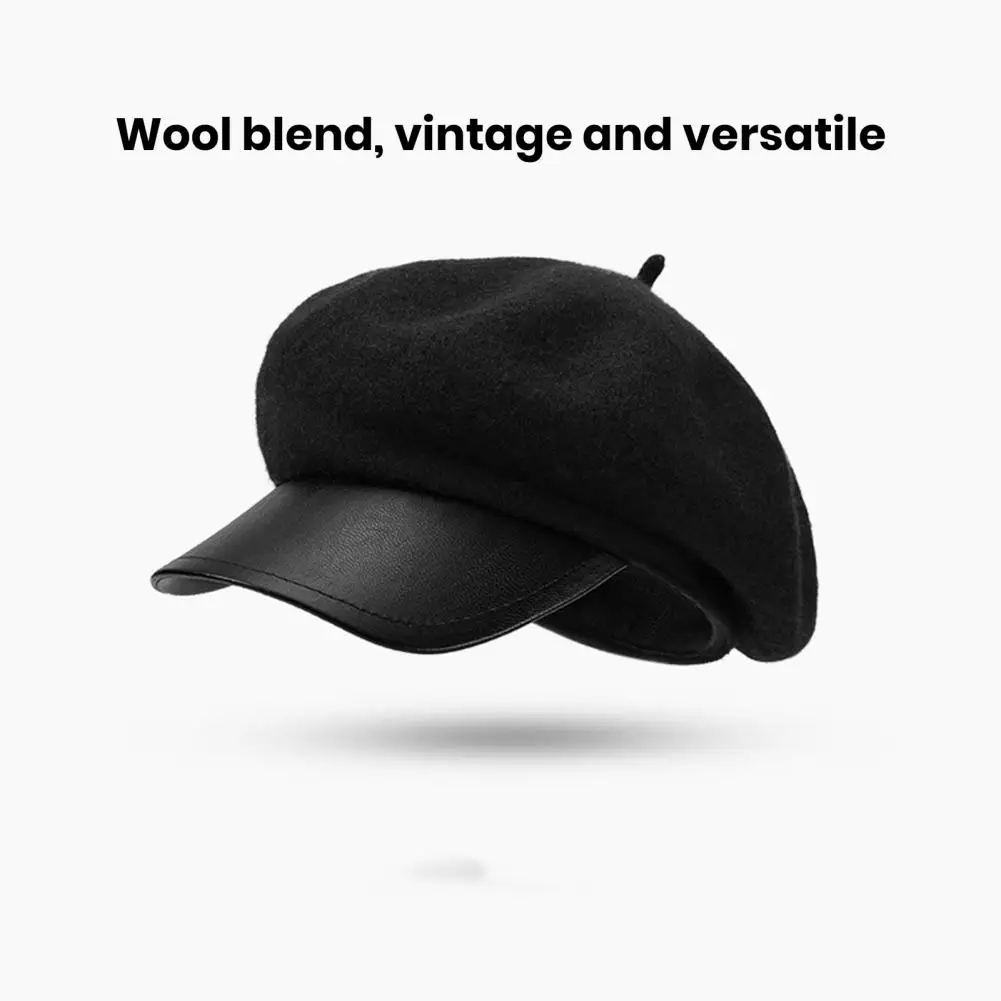 

Warm Beret Wool Blend Beret Stylish Vintage French Beret Hats for Women Classic Autumn/winter Woolen Octagonal Newsboy Caps