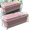 Portable Foldable Adult Bathtub with Waterproof Pillow Extra Large Size 2 Side Handles Ice Bath and Hot Shower Space-Saving 2