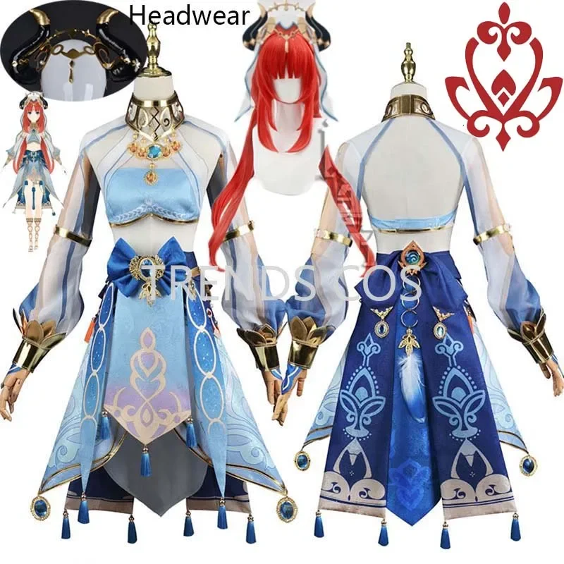 

Game Genshin Impact Sumeru Nilou Cosplay Costume Nilou Hydro Full Set Headwear Scarf Wig for Anime Cosplay Hallowmas Outfits