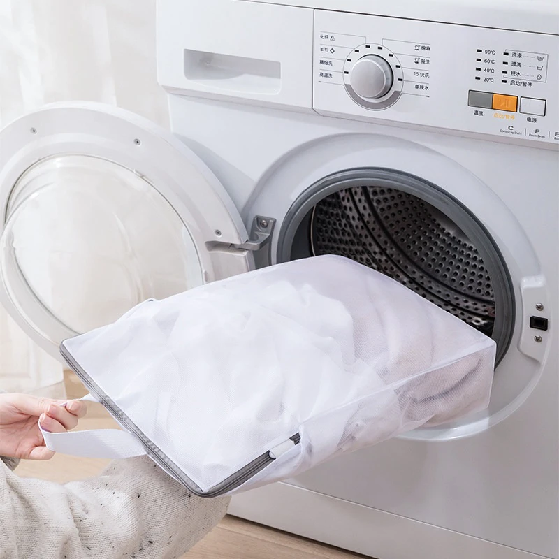 3D Laundry Bag With Handle Mesh Delicate Lingerie Dirty Clothes Wash Bag Durable Washing Machine Protective Bag Anti-Deformation 3