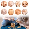 Wooden Kong Ming Lock Lu Ban Lock IQ Brain Teaser Educational Toy for Kids Children 3D Puzzles Game Unlock Toys Adult Wood Toys 4