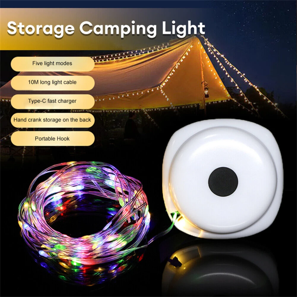 

LED Fairy Lights Battery Operated Type-C Charging Flexible Leather Wire Light Strip 360° Lighting IP67 Waterproof For Camping