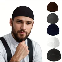 Chapeau de prière arabe en maille légère et respirante pour hommes, casquette d'été Mubarak musulmane Taqiyah pour Ramadan, vêtements décontractés pour l'éducation, 1 pièce 1