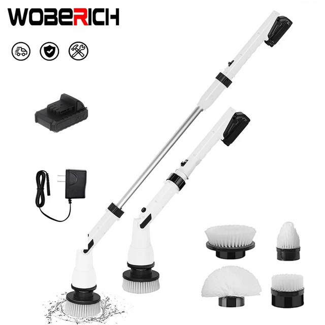 Electric Spin Scrubber Cordless Cleaning Brush with Adjustable Extension  Arm