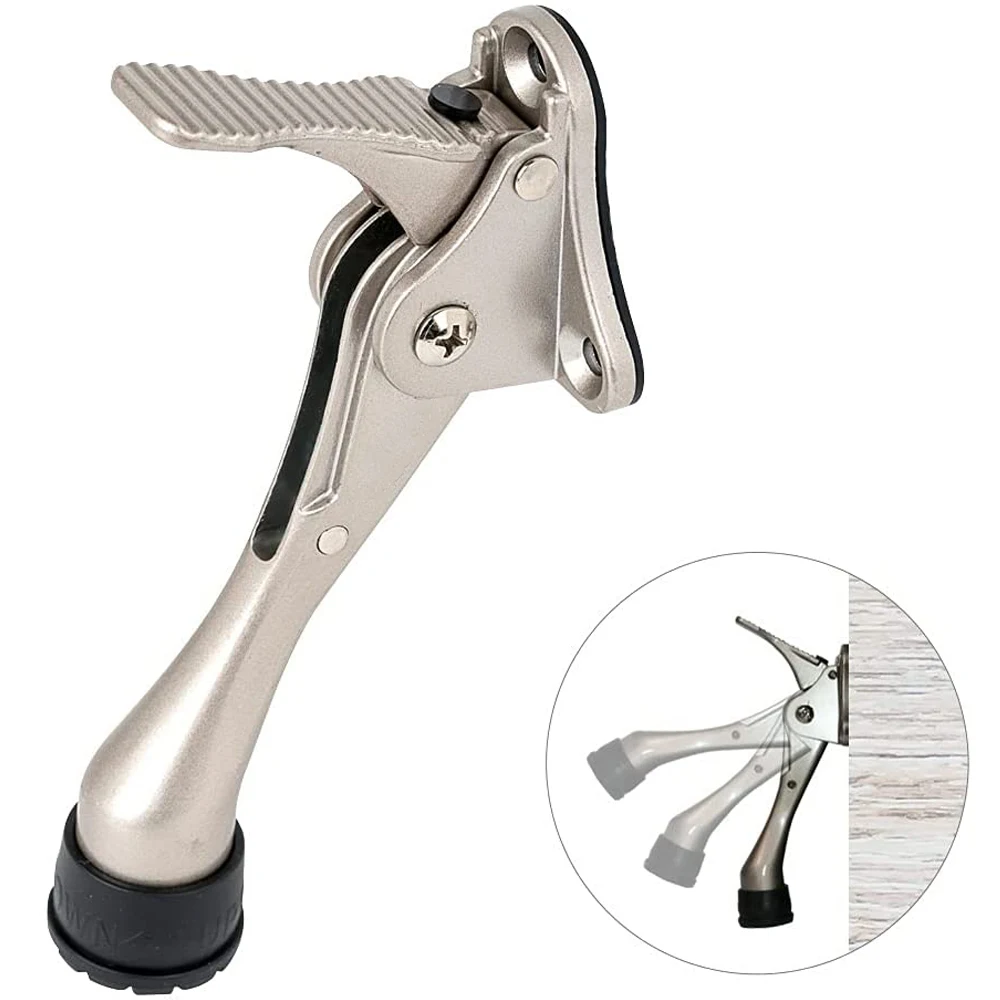 

TFAAI Adjustable Pedals Door Stopper Heavy Duty Mute Zinc Alloy Door Stops with Non-Slip Rubber Tip Hidden Wall Protector Hardwa