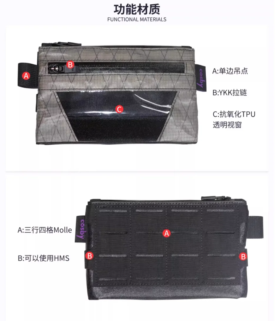 Funktionelle Ausrüstung, kleine Molle-Tasche, Erweiterungszubehörpaket, transparentes Fenster – Detail 4