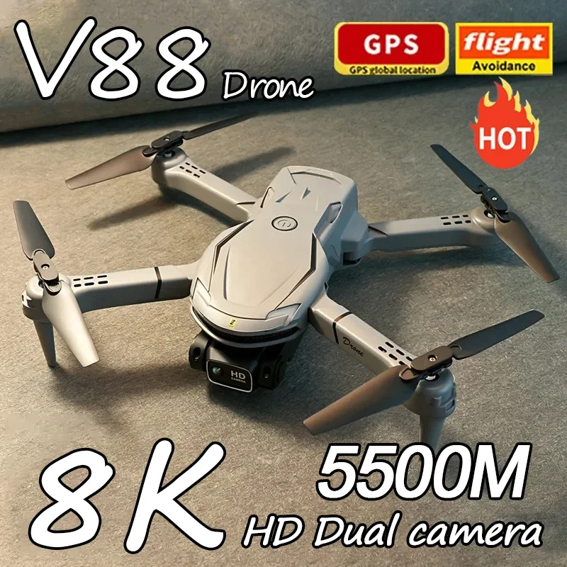 Description Picture 2 of itemIconic Brand V88 Drone 8K HD Professional GPS Aerial Photography 5G Remote Control Aircraft Obstacle Avoidance Dual Camera Quadcopter