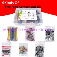6 kinds components kit resistance electrolysi capacitor triode diode To-92 LED mixed DIY repair experiment electronic components