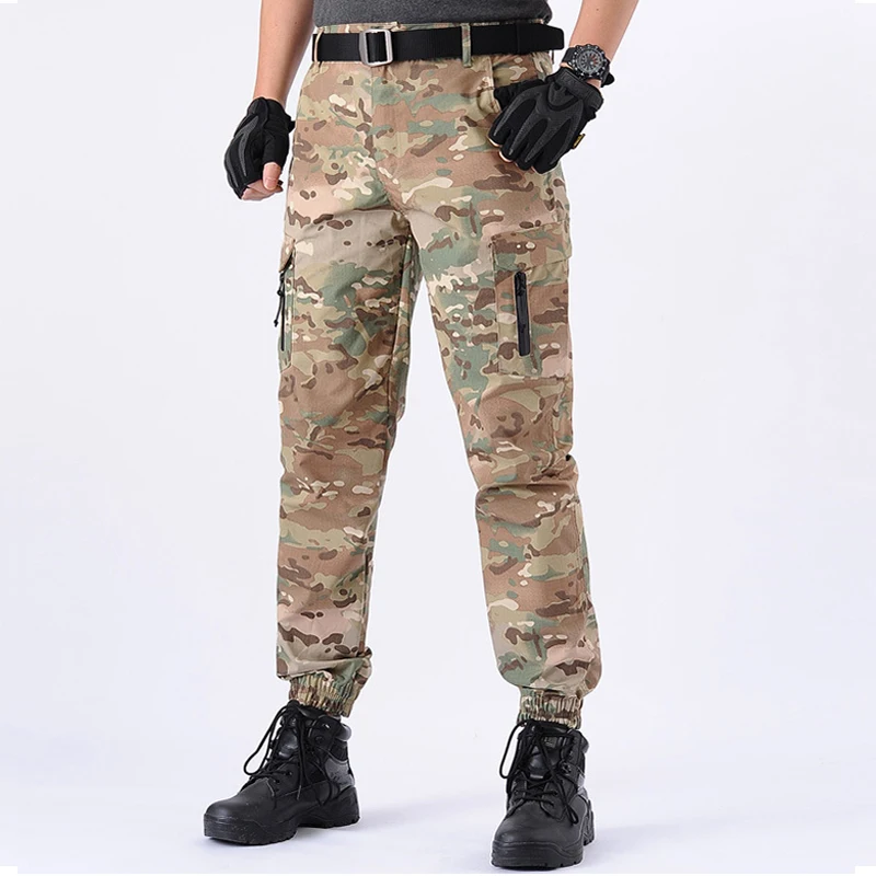 

Tactical Joggers Men Elastic Waterproof Military Cargo Pants Outdoor Camo Army Jogging Hike Fishing Multi-Pocket Casual Trousers